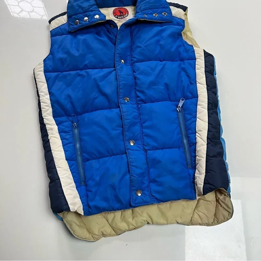 Men’s Vintage 1970s Cobalt Blue Kelso Down Puffer Vest